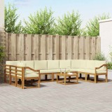 vidaXL Set de canapea cu pernă 11 pcs Natural și Crem 3367103