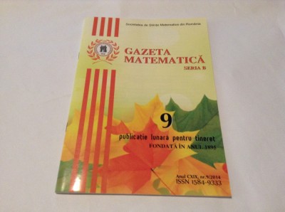 GAZETA MATEMATICA NR 9/2014--RF13/0 foto