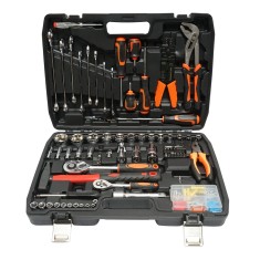 Trusa scule 114 piese Breckner Germany: chei tubulare si fixe, biti, imbus, surubelnite, cleste sertizat