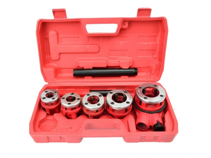 Trusa filiera pentru tevi 3/8 &quot;-1,1/4&quot;, 5 piese, Geko G01001