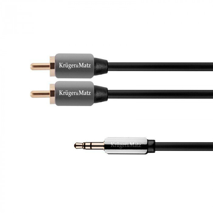 Cablu STEREO Jack 3.5 mm la 2x RCA 1.8m Profesional Kruger&amp;Matz