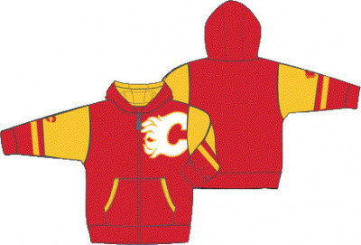 Calgary Flames hanorac cu glugă pentru copii Faceoff Colorblocked Fleece Full-Zip - Dětsk&amp;eacute; L (13 - 14 let) foto
