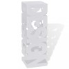 Suport pentru umbrele, patrat, depozitare bastoane, alb, 48,5 cm, otel