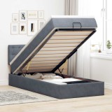 VidaXL Cadru de pat otoman cu saltea catifea gri &icirc;nchis 90x200cm