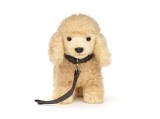 Caine de plush Caniche pudel de jucarie cu lesa 24cm