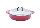 Cratita joasa din fonta emailata cu capac inox 50cm - 12 l Handy KitchenServ