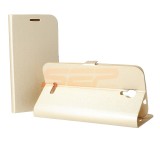 Husa Flip Alcatel Pixi 4 (5) OT-5010X Gold, Stand, Magnetica