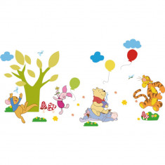 Sticker decorativ cu desene animate Happy Forest autocolant de perete pentru camera copii, 90x60cm foto