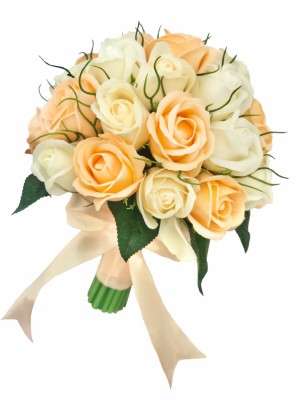 Buchet Flori Eventissimi - 27 Trandafiri, Bej Portocaliu foto