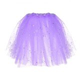 Fustă Tutu Copii, Model LED, Culoare Mov cu Stele și Lună Holografice