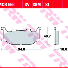 Set placute frana fata TRW MCB666 - Yamaha Majesty 125-250cc - Yamaha XV Virago - FZ6 Fazer - XJ 600 - MT-03 - XVS 1100 Drag Star