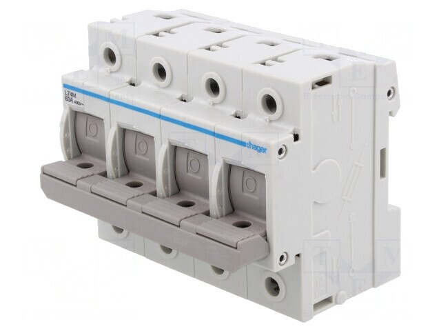 Separator Fuzibil D02 Șină DIN 63A 400V 4 Poli