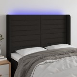 Gossi tablie de pat cu led, negru, 147x16x118/128 cm, textil