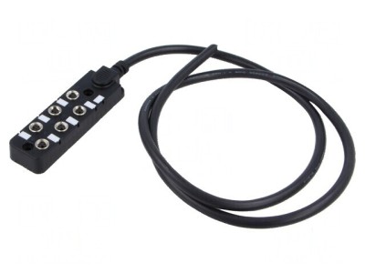 Cutie de conexiuni M8 PIN: 3 1m soclu 3A -20&amp;divide;80&amp;deg;C IP67 IN: 6 foto