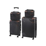 Set 5 Valize Rigide Leziter TraveLux Urban XXIII, ABS, Roti Duble 360&deg;, Negru