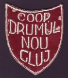 Anii &#039;50 - Emblema vintage brodata COOP DRUMUL NOU Cluj