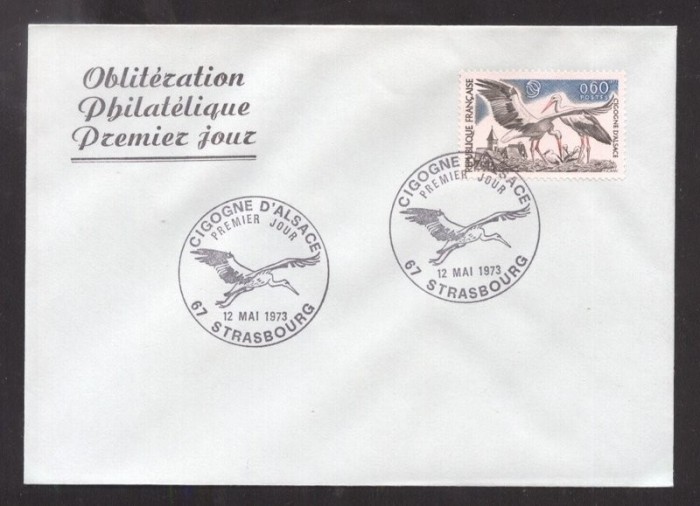 France 1973 Birds Nature conservation FDC K.413