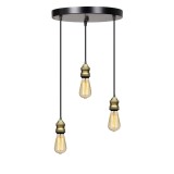 Cumpara ieftin Lustra cu 3 lumini Sopio E27 negru metal D30x85cm