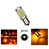 LED 33 SMD BA15S P21W 1156 Canbus Lampa Becuri Lumini Galben 12V 24V cu Lentila