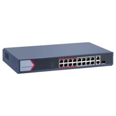 Switch 16 porturi PoE 100Mbps, 1 port Gigabit combo, 1 Gigabit RJ45, SMART Management - HIKVISION DS-3E1318P-EI-M