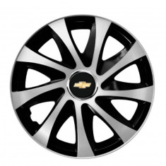 Set 4 capace roti Drift exrta silver&black pentru gama auto Chevrolet, R14