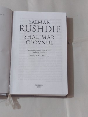 SALMAN RUSHDIE - SHALIMAR CLOVNUL foto