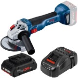 Bosch GWS 18V-10 + ProCORE + GAL 1880 CV - Polizor unghiular 115 mm + Set acumulator si incarcator Li-Ion 18 V 4 Ah