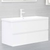 VidaXL Dulap de chiuvetă, alb extralucios, 90x38,5x45 cm, PAL 804761