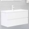 vidaXL Dulap de chiuvetă, alb extralucios, 90x38,5x45 cm, PAL 804761