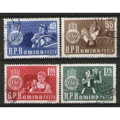 Romania 1963 - Campania mondială &icirc;mpotriva foametei FAO, serie stampilata
