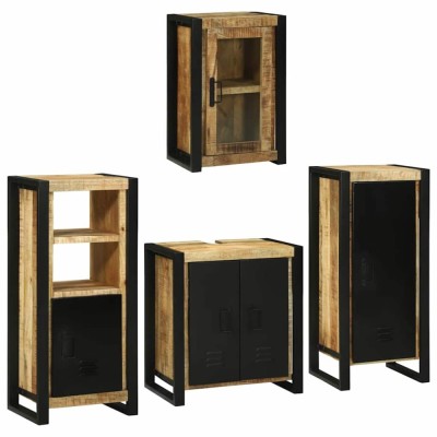 vidaXL Set de mobilier pentru baie 4 pcs Maro Lemn de mango solid 3305702 foto