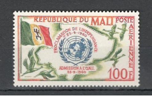Mali.1961 Posta aeriana-Aderarea la ONU DM.6