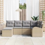 VidaXL Set de canapele pentru grădină 6 pcs bej și gri deschis 3354779