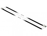 Set 10 buc bride din otel inoxidabil L 400 x W 4.6 mm Negre, Delock 18811