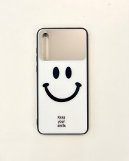 Husa Mirror Glass Lips Control pentru Huawei Y7 2019 + Cablu de date cadou