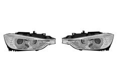 Set faruri tuning BMW 3/3 GT (F30/31/34/35), 01.2012-2015, cu LED indicator; cu daytime running light; D1S; electrical; crom, transparent; TUNING; xe