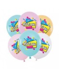 Set 6 baloane latex 30 cm multicolore imprimate LA MULTI ANI