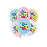 Set 6 baloane latex 30 cm multicolore imprimate LA MULTI ANI