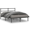 VidaXL Cadru de pat metalic cu tăblie, negru, 135x190 cm 355364