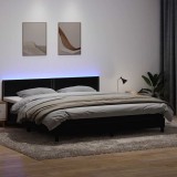 Cumpara ieftin Pat box spring cu saltea, negru, 180x210 cm, catifea