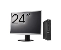 Pachet Calculator Second Hand DELL OptiPlex 9020 Mini PC, Intel Core i5-4590T 2.00GHz, 8GB DDR3, 128GB SSD + Monitor 24 Inch NewTechnology Media