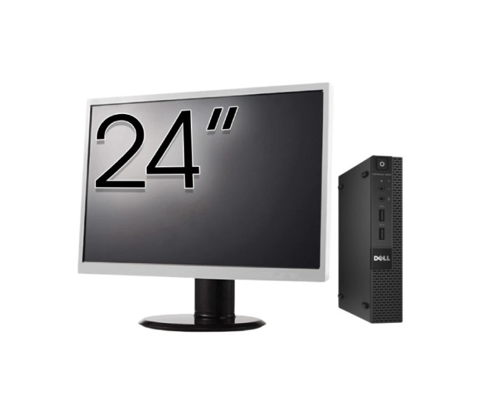 Pachet Calculator Second Hand DELL OptiPlex 9020 Mini PC, Intel Core i5-4590T 2.00GHz, 8GB DDR3, 128GB SSD + Monitor 24 Inch NewTechnology Media