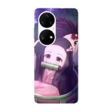 Husa compatibila cu Huawei P50 Pro model Nezuko and tanjiro Demon Slayer, Silicon, TPU, Viceversa, Transparent, Carcasa