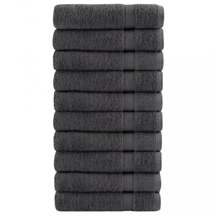 vidaXL Prosoape de m&acirc;ini SOLUND 10 buc. antracit 50x100 cm 600gsm