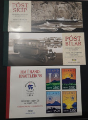 Lot de trei carnete cu timbre MNH - Islanda 1995, 1996 foto