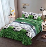 Cumpara ieftin Lenjerie De Pat 3D - Xu002, Bumbac, 4 Piese, Fara Elastic, Imprimeu, Verde