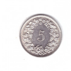 Moneda Elvetia 5 rappen 1971, stare foarte buna, curata