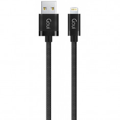 Cablu Date si Incarcare USB la Lightning Goui Metallic, 1 m, Negru G-LC8PIN-02BK
