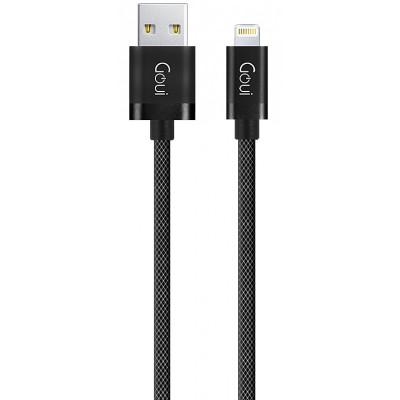Cablu Date si Incarcare USB la Lightning Goui Metallic, 1 m, Negru G-LC8PIN-02BK foto