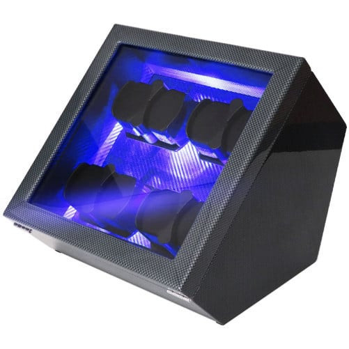 Cutie intors ceasuri automatice cu amprenta iUni, Watch Winder 8, Carbon